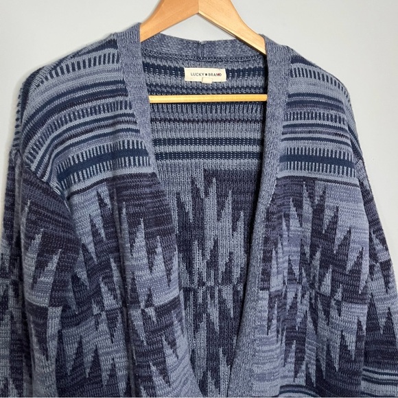 Lucky Brand Southwestern Geometric Heritage Print Cardigan Sweater Size Small - Picture 6 of 16